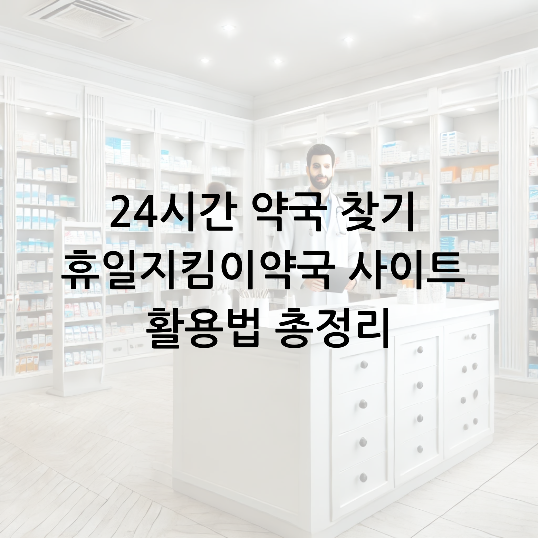 24시간 약국 찾기 휴일지킴이약국 사이트 활용법 총정리