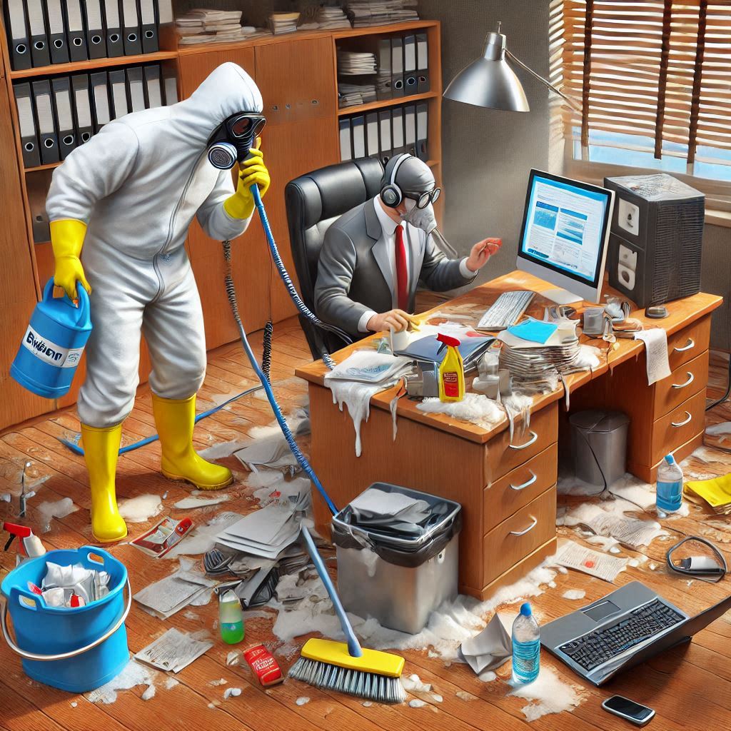cleaning the office