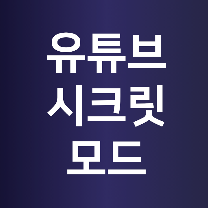  유튜브 시크릿 모드
