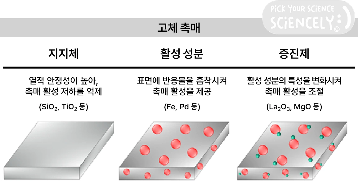 고체 촉매, 지지체, 활성 성분, 증진제