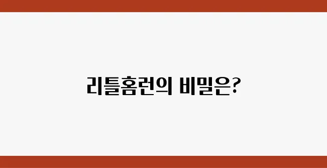 5세 아이들을 위한 유아 영어교육, 리틀홈런의 놀라운 비밀!