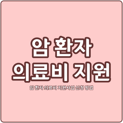  암 환자 의료비 지원사업 신청 방법 (성인 대상, 지원 금액)
