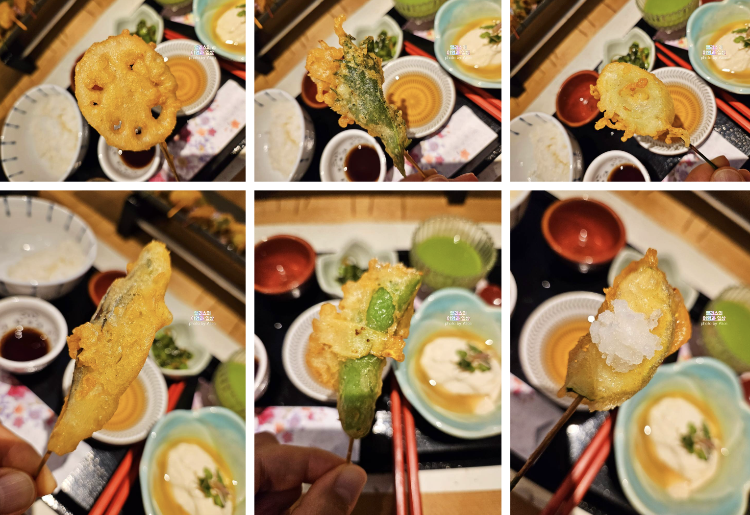 일렬로 늘어선 맛있는 꼬치 튀김 교토 기온 본점 마이코 한 리뷰