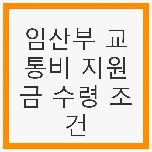 임산부 교통비 지원금의 기본 요건