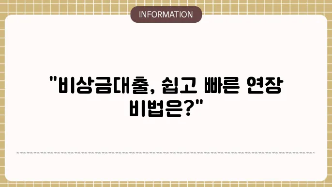 카카오뱅크 비상금대출 연장 방법 날람