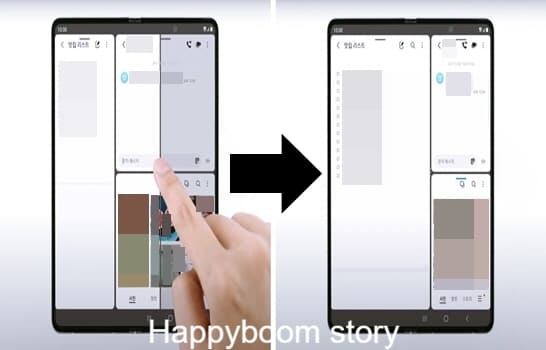 갤럭시-Z-폴드-3에서-멀티-윈도우-레이아웃-창-사이즈를-조절하기-전후-모습