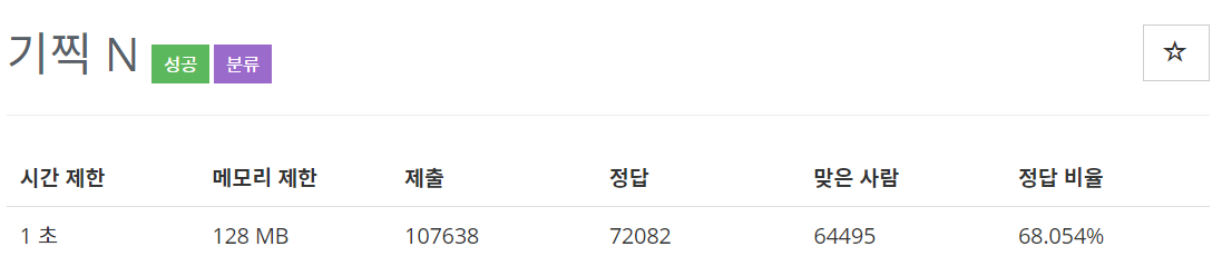  [백준(BOJ)] 2742번 : 기찍 N - PYTHON[파이썬]