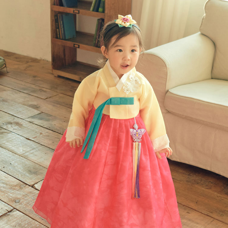 예화 좋은아이들 여아한복 나연노랑 혼합색 5호