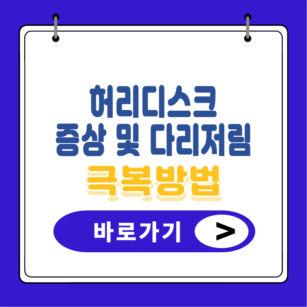 허리디스크 증상 다리저림