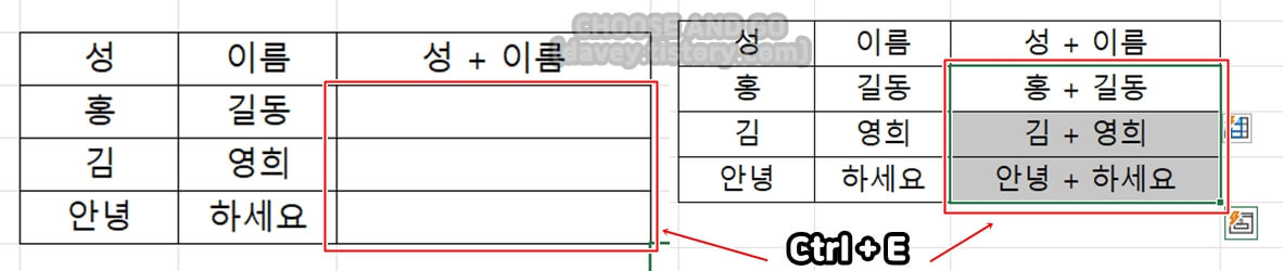 Ctrl+E-빠른-채우기