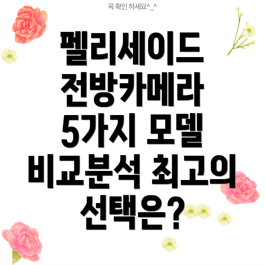펠리세이드전방카메라선택가이드5가지모델비교분석
