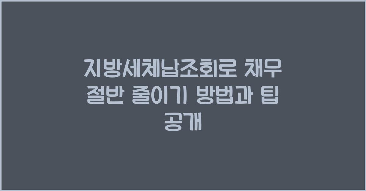 지방세체납조회