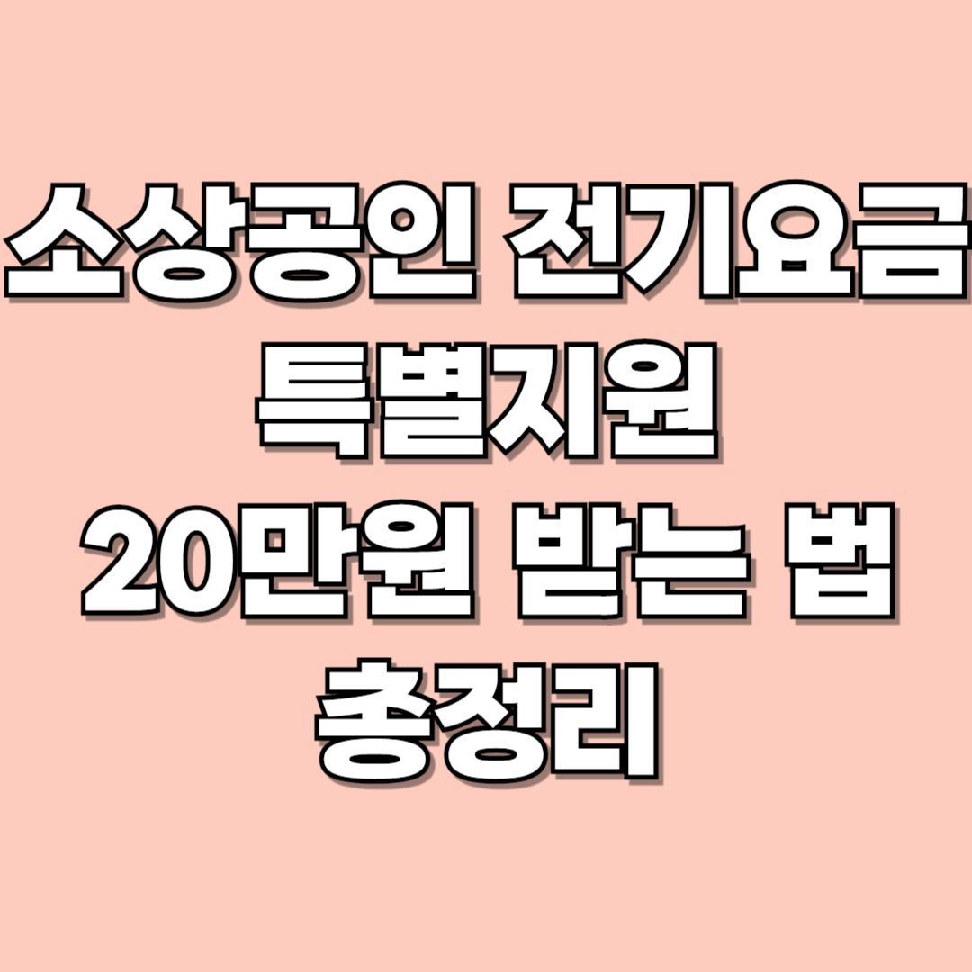 소상공인 전기요금 특별지원