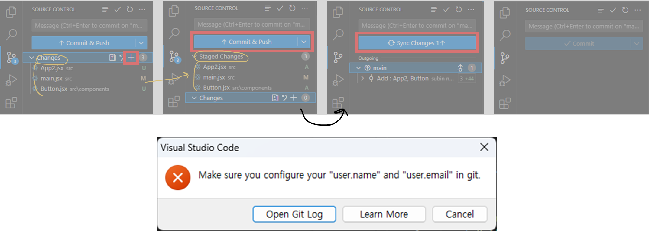 [기록/WARNING/Git] Make sure you configure your "user.name" and "user.email" in git.