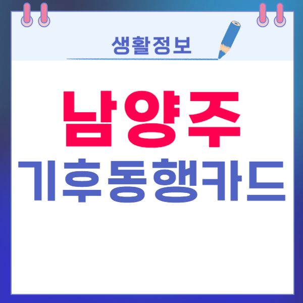 남양주 기후동행카드