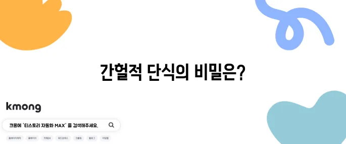 간헐적 단식 식단 10가지 주요 정보로 정리했습니다!