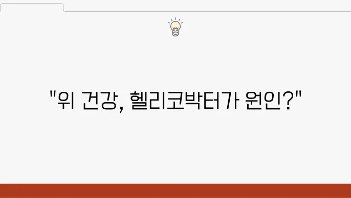 헬리코박터균 증상·예방 완벽정리