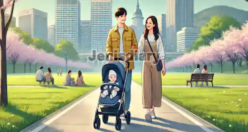 글의 이해를 높이기 위한 아기 외출 이미지