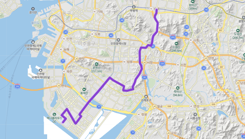  [인천,급행] 909번버스 노선, 시간표 : 인천대학교, 송도, 인천대공원,송내역