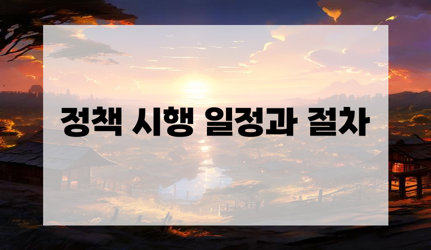 정책 시행 일정과 절차