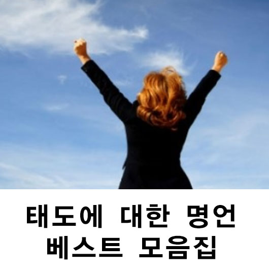  태도에 대한 명언 모음집, 좋은말 정리 31개
