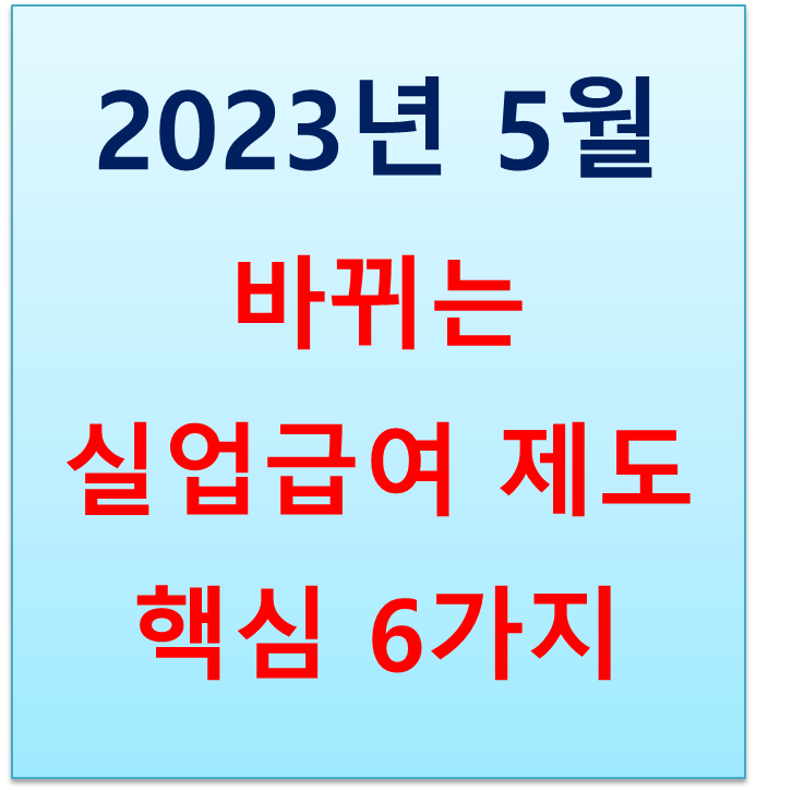  2023년 5월에 바뀌는 실업급여! 6가지 조건