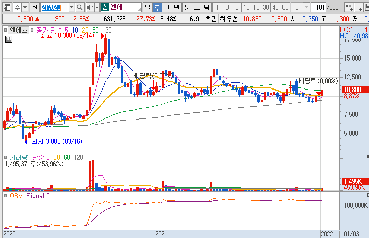 엔에스-주가-흐름-차트