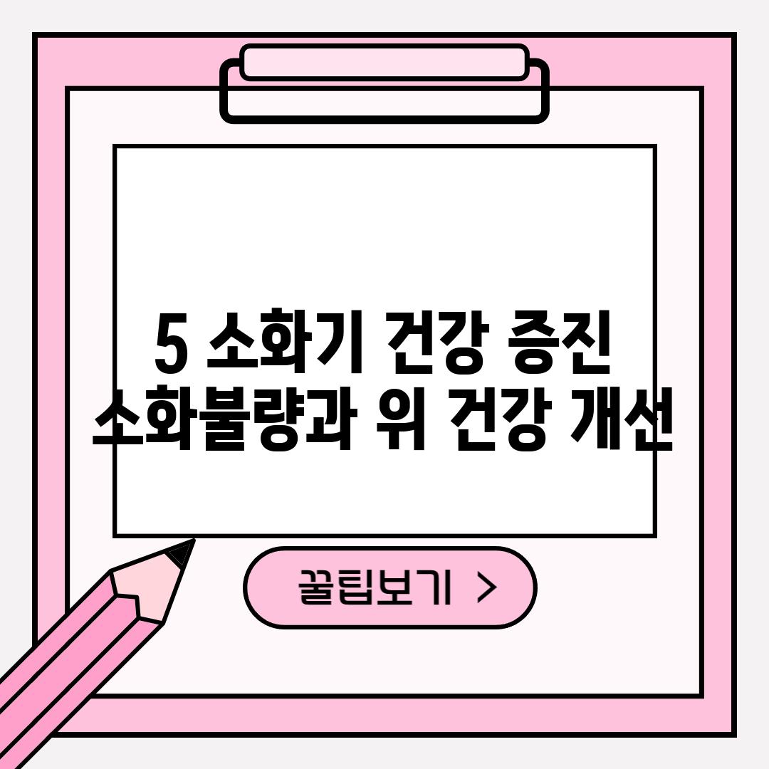 5. 소화기 건강 증진: 소화불량과 위 건강 개선