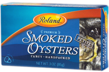 Roland Foods Premium Smoked Petite Oysters in Oil&#44; Wild Caught&#44; 3 Oz Tin