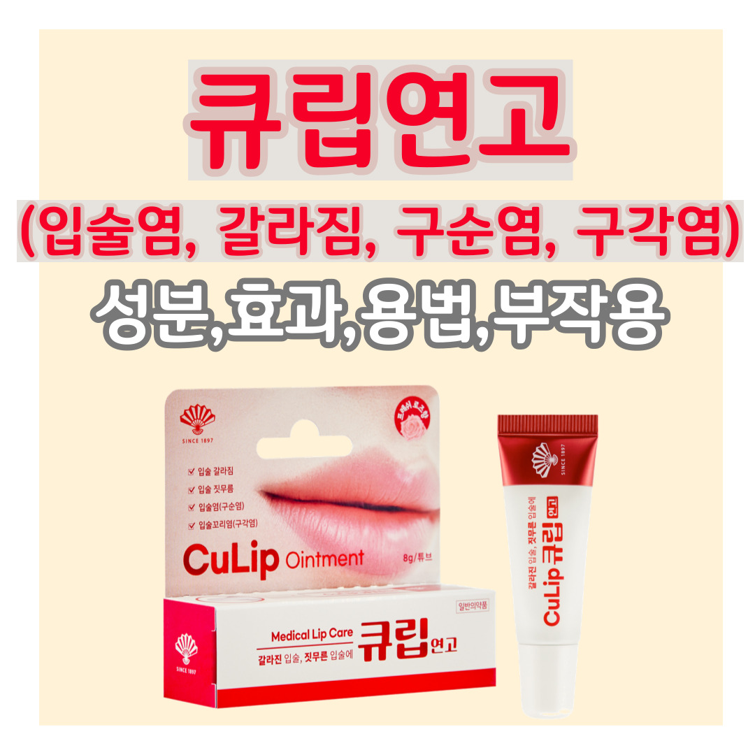큐립연고 (입술염 치료제) 썸네일 이미지 - 성분, 효과, 가격, 용법, 부작용