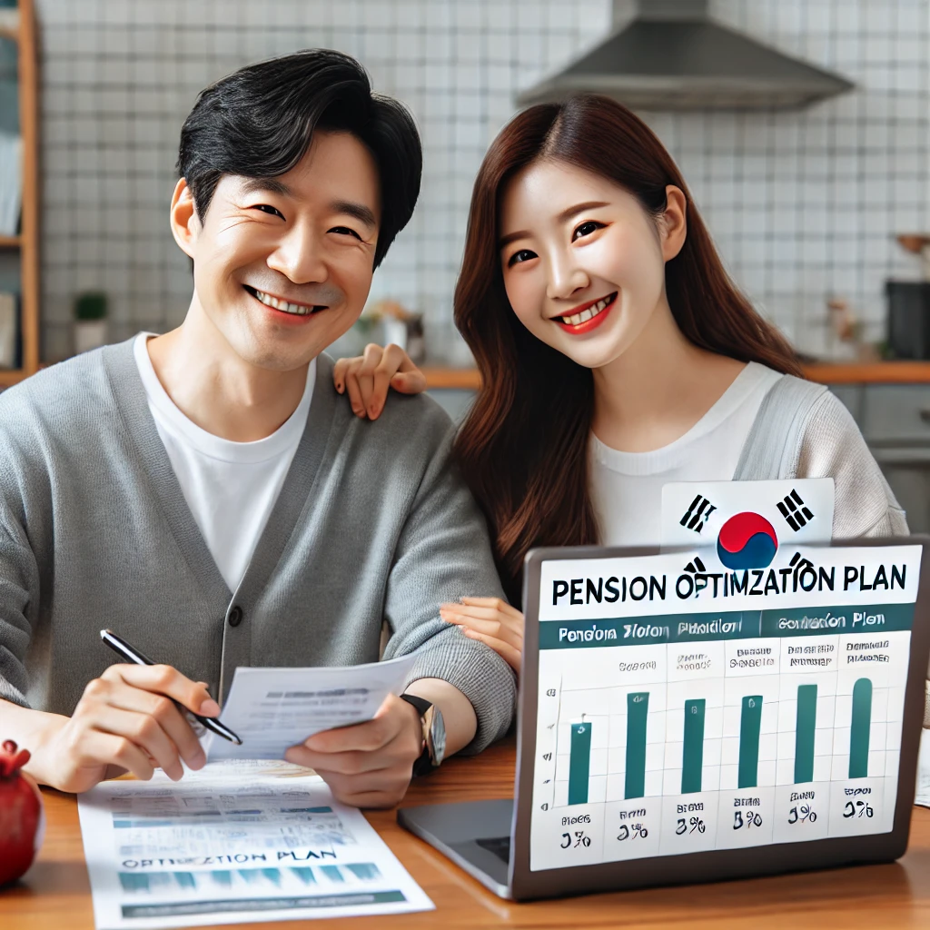 연금 계획을 검토하는 한국인 부부 