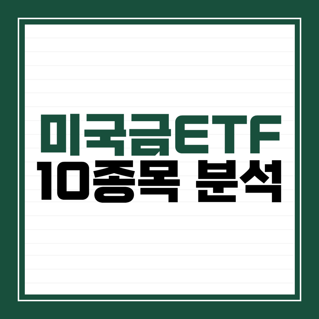 미국 금 ETF 10종목 분석