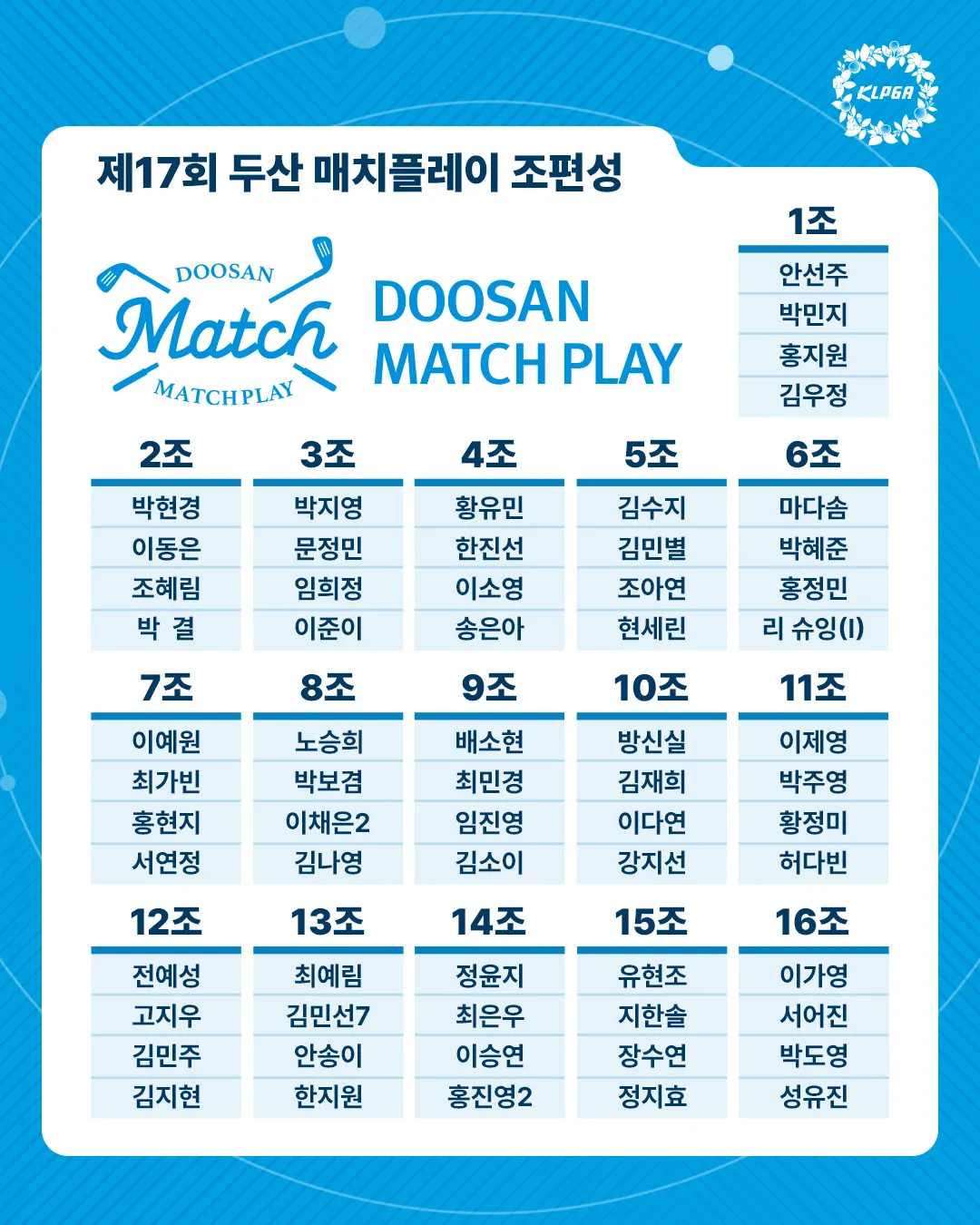 춘천 라데나CC｜2025 두산 매치플레이 조편성·상금·중계일정 총정리 – KLPGA 유일 매치플레이 대회