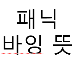  패닉 바잉뜻