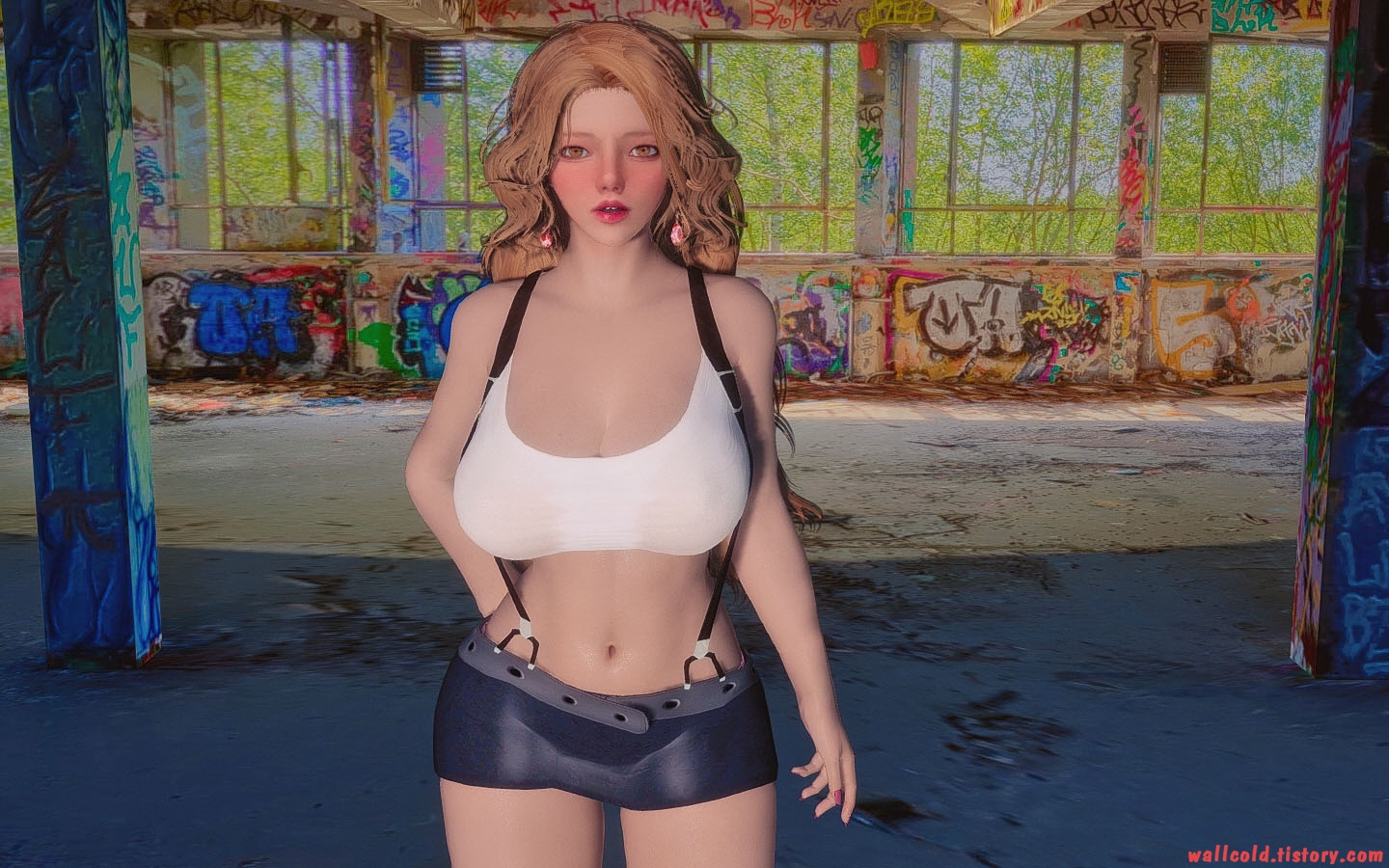 스카이림 의상 - 캐쥬얼 의상 cre ff tifa clothes skyrim mod 003