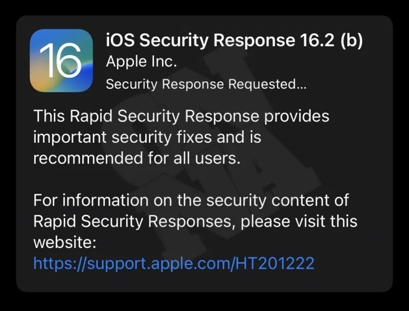 iOS16.2 beta3 (b) 소프트웨어 업데이트