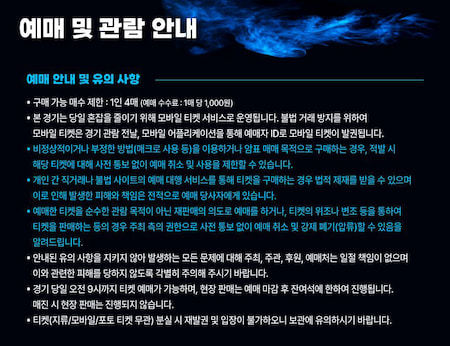 불꽃야구예매관람안내