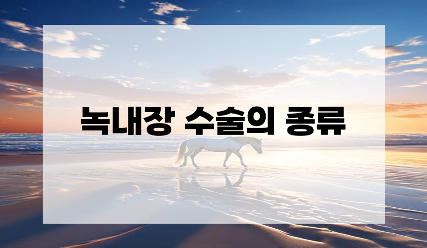 녹내장 수술의 종류