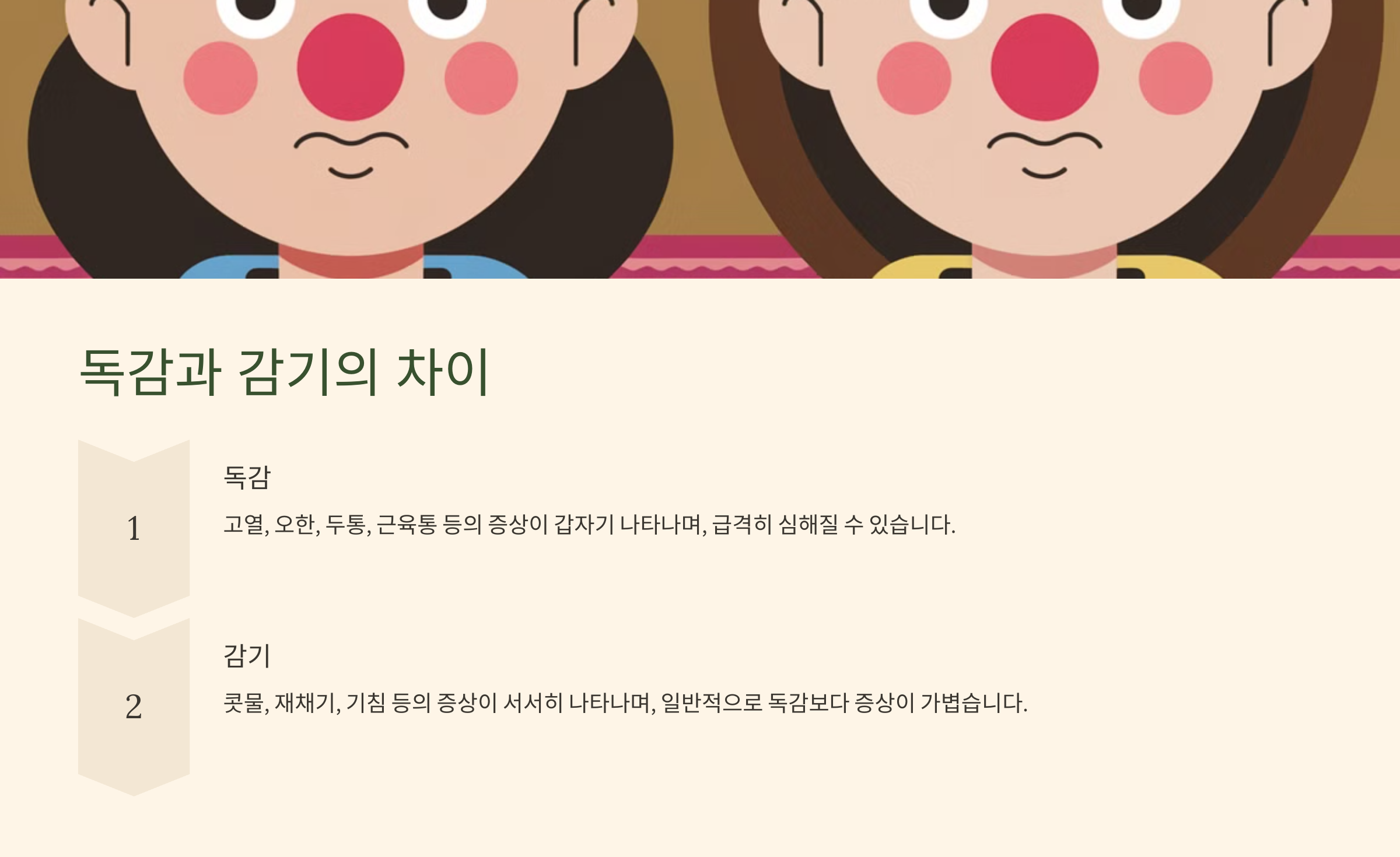 독감과 감기의 차이