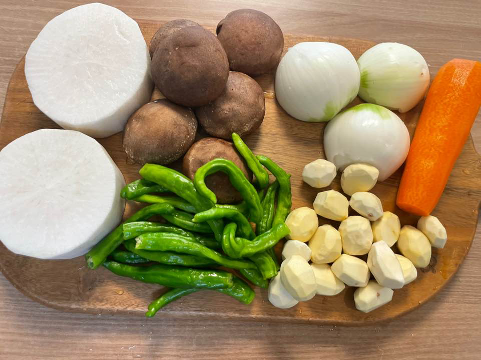 소갈비찜 채소 준비