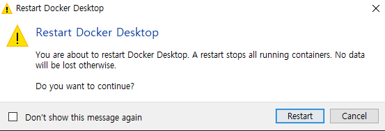 Restart Docker Desktop