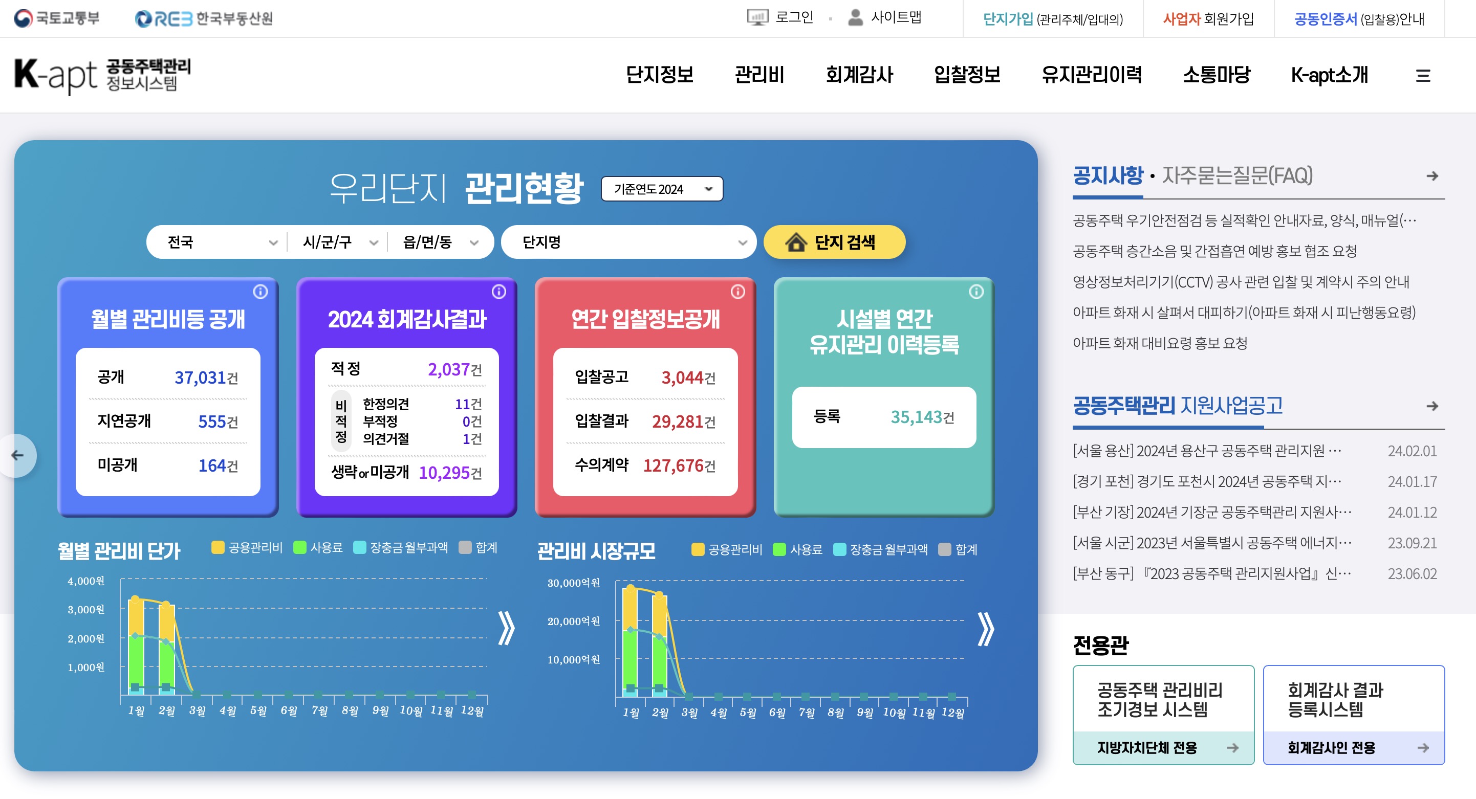 K-apt 공동주택관리시스템 (http://www.k-apt.go.kr)