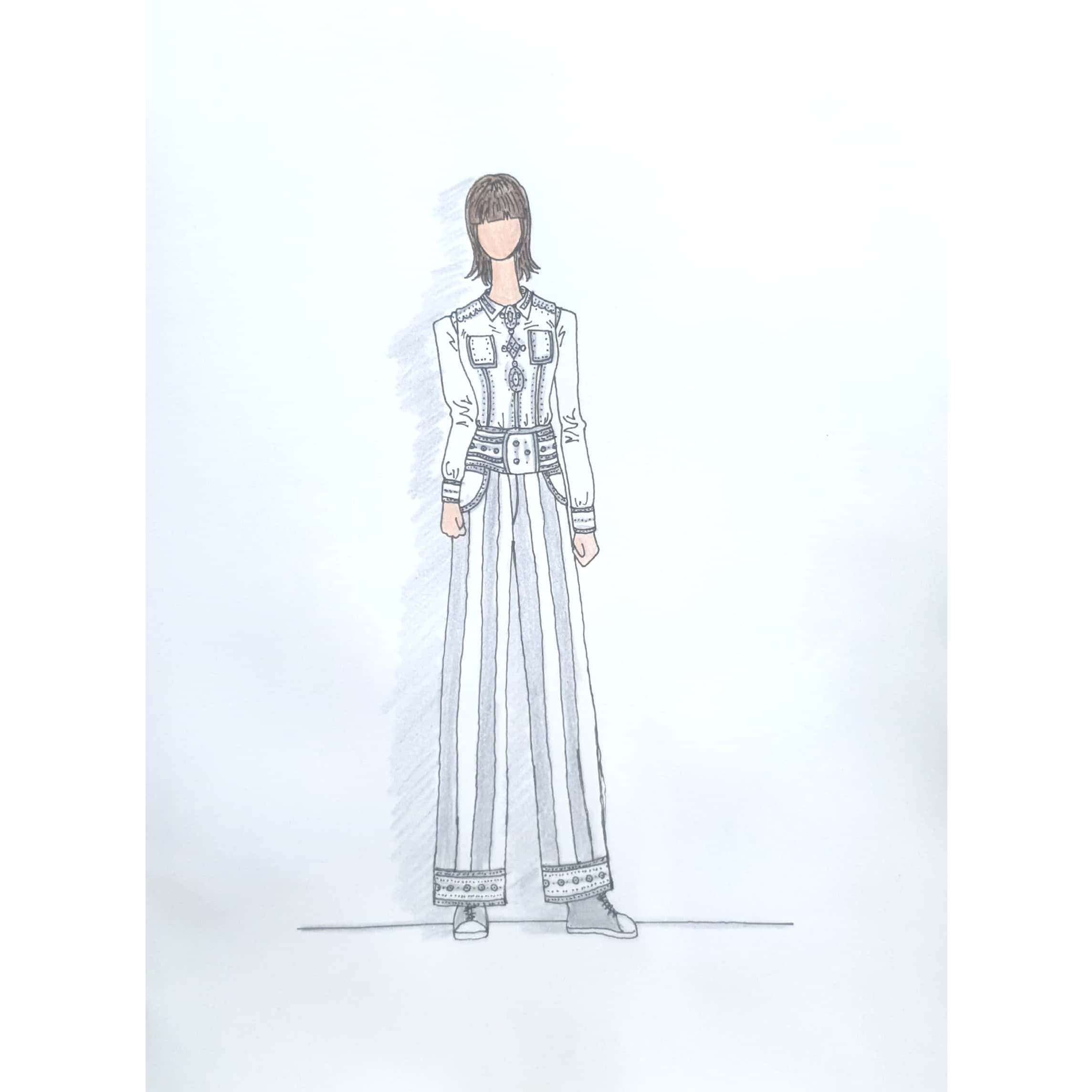  White & Gray 흰색과 회색 / 일러스트 그림 드로잉 / 옷 그리기