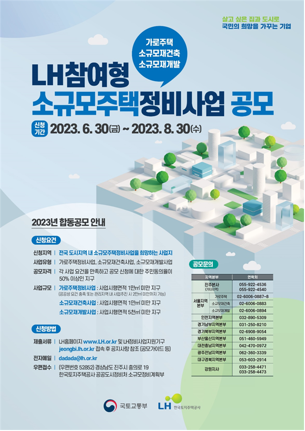  소규모 재개발, 재건축 등 소규모정비사업 직접 신청하세요!