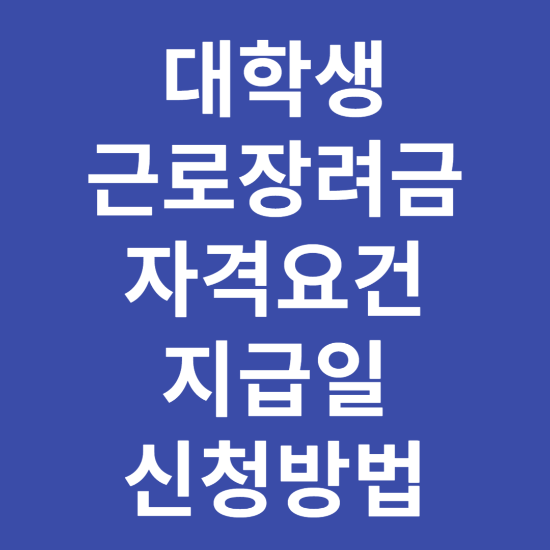  대학생 근로장려금 기준 자격요건 지급일 신청방법