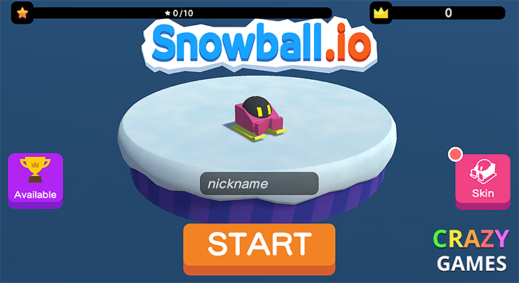 snowball-io게임-인트로-화면-게임-시작하기