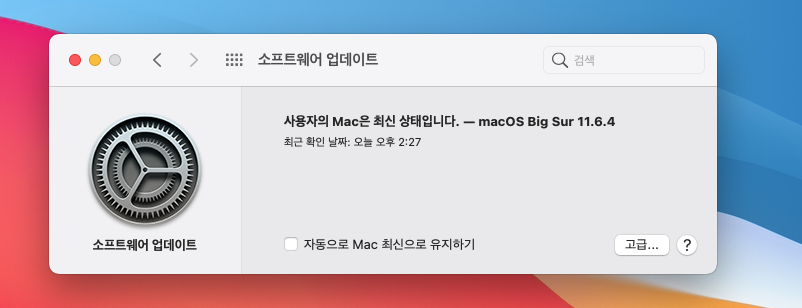 macOS Big Sur 11.6.4 업그레이드