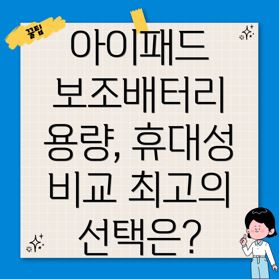 아이패드보조배터리선택가이드용량휴대성기능비교분석