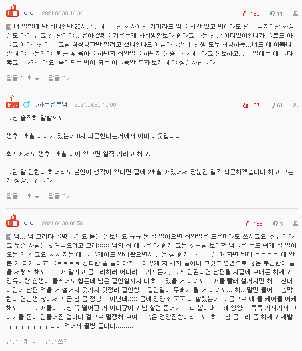  네이트판 레전드 - 육아 때문에 남편과 싸웠는데 누가 잘못인가요?