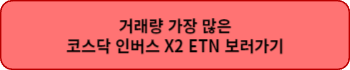 거래량 가장 많은 코스닥 인버스 X2 ETN 보러가기